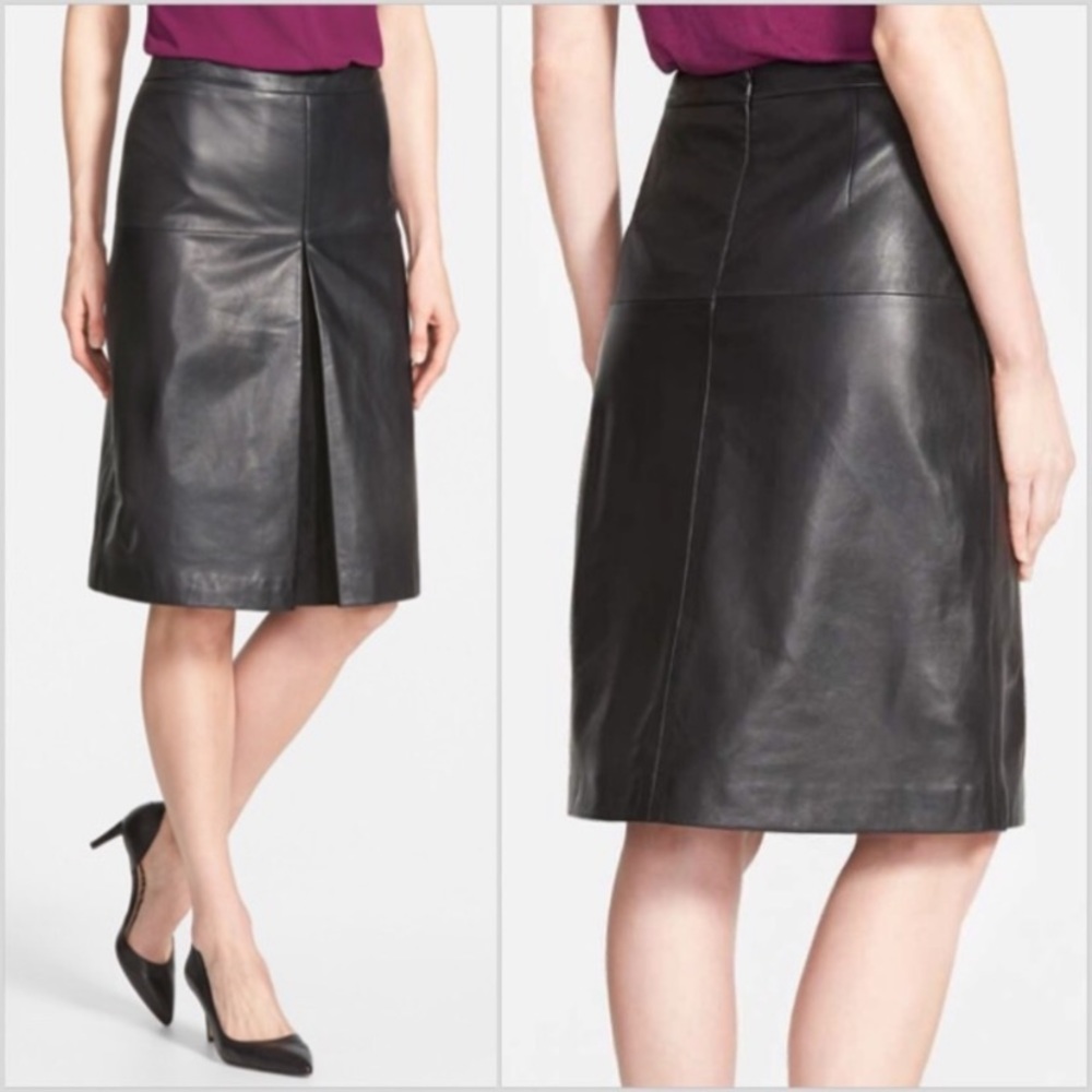 Halogen - 100% Leather/Suede Midi Skirt